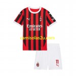 Camisolas de futebol AC Milan ibrahimovic 11 Criança Equipamento Principal 2024/25 Manga Curta